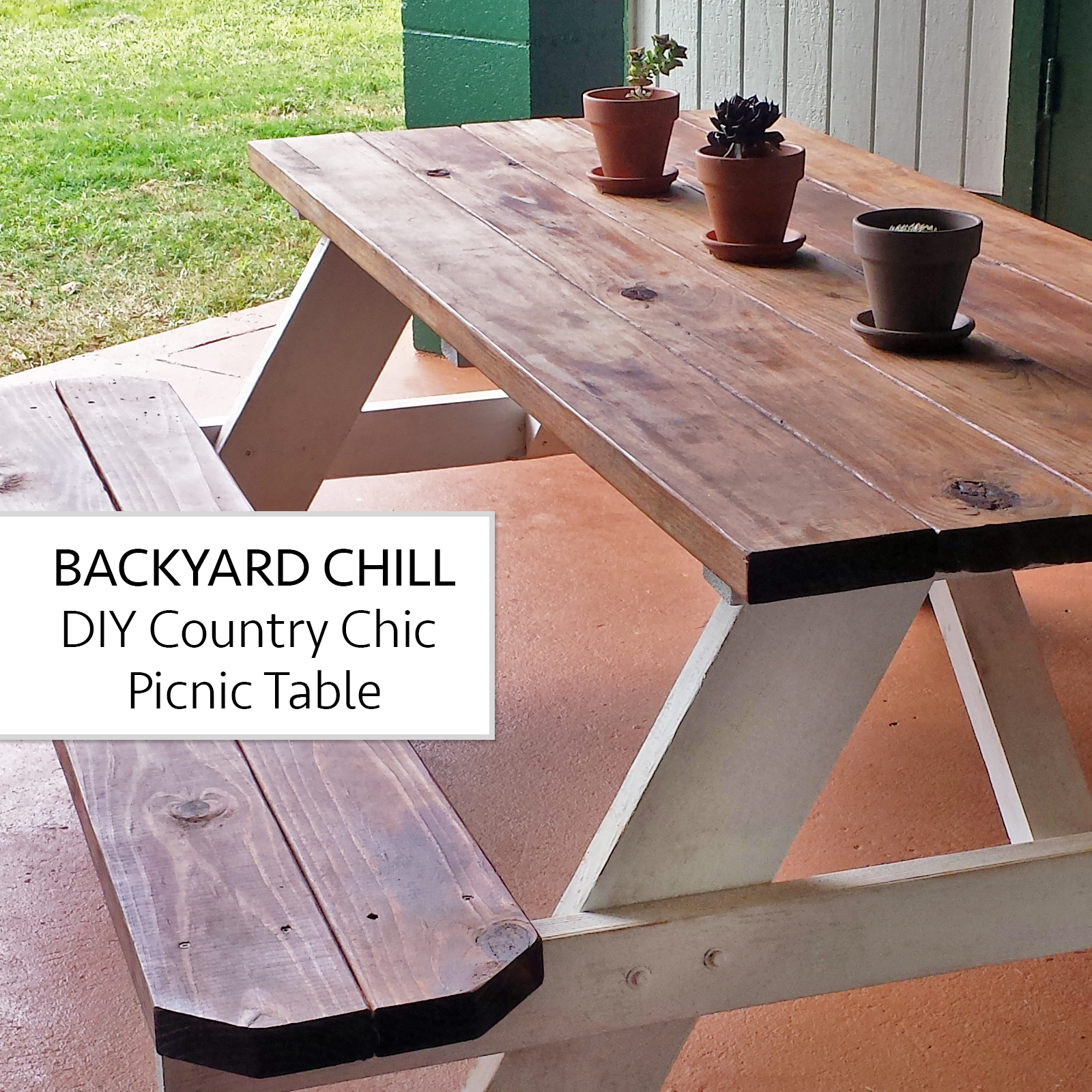 country chic picnic table DIY
