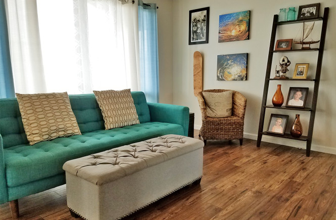 Beachy Post Modern: Living Room Tour