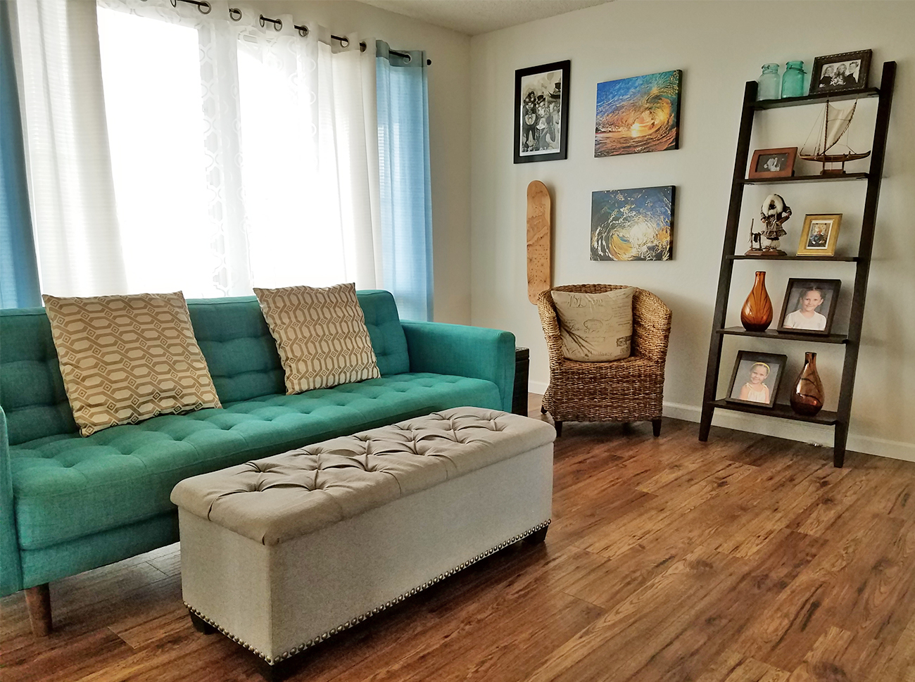 Beachy Post Modern: Living Room Tour