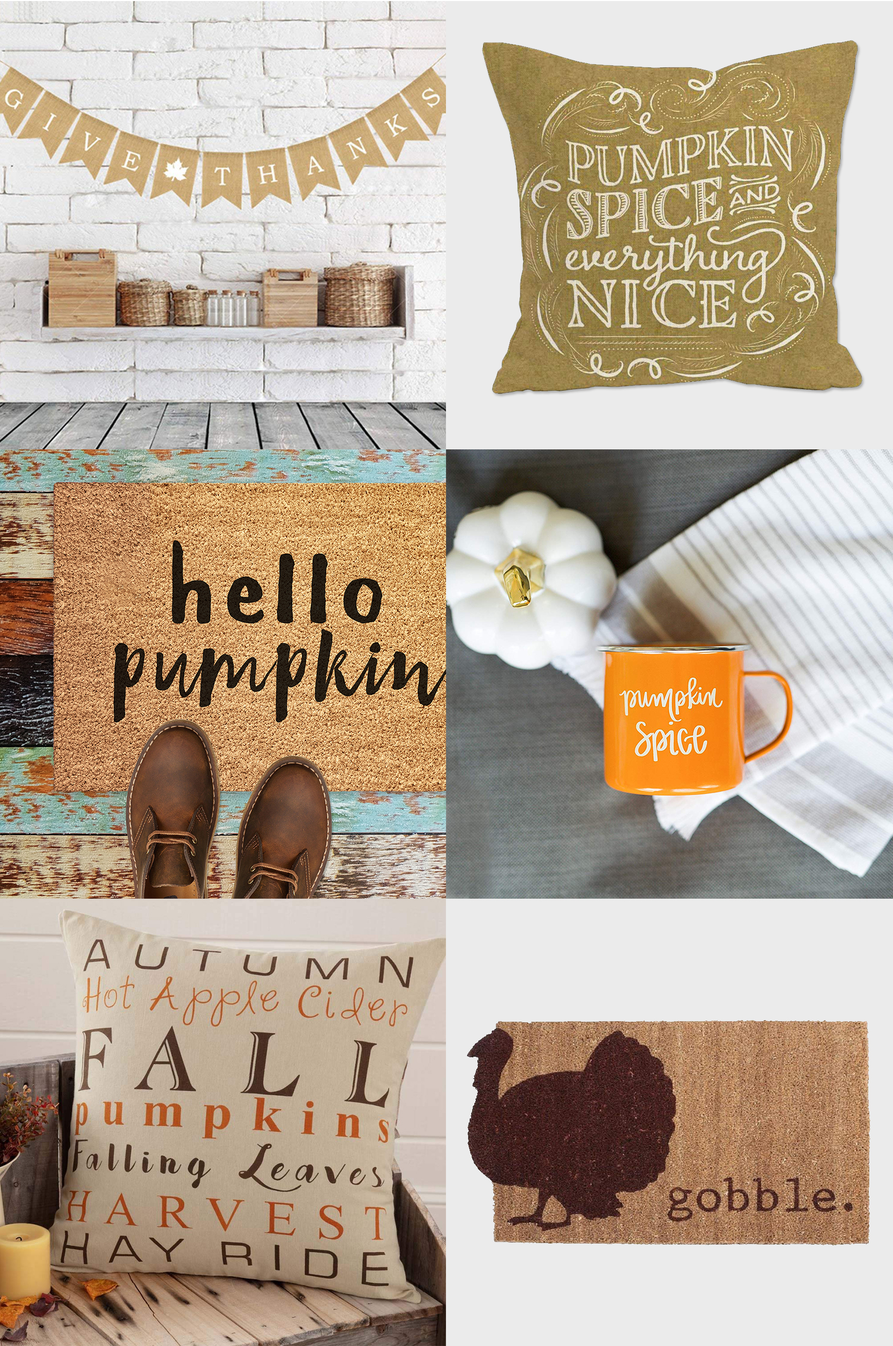 fall decor typography