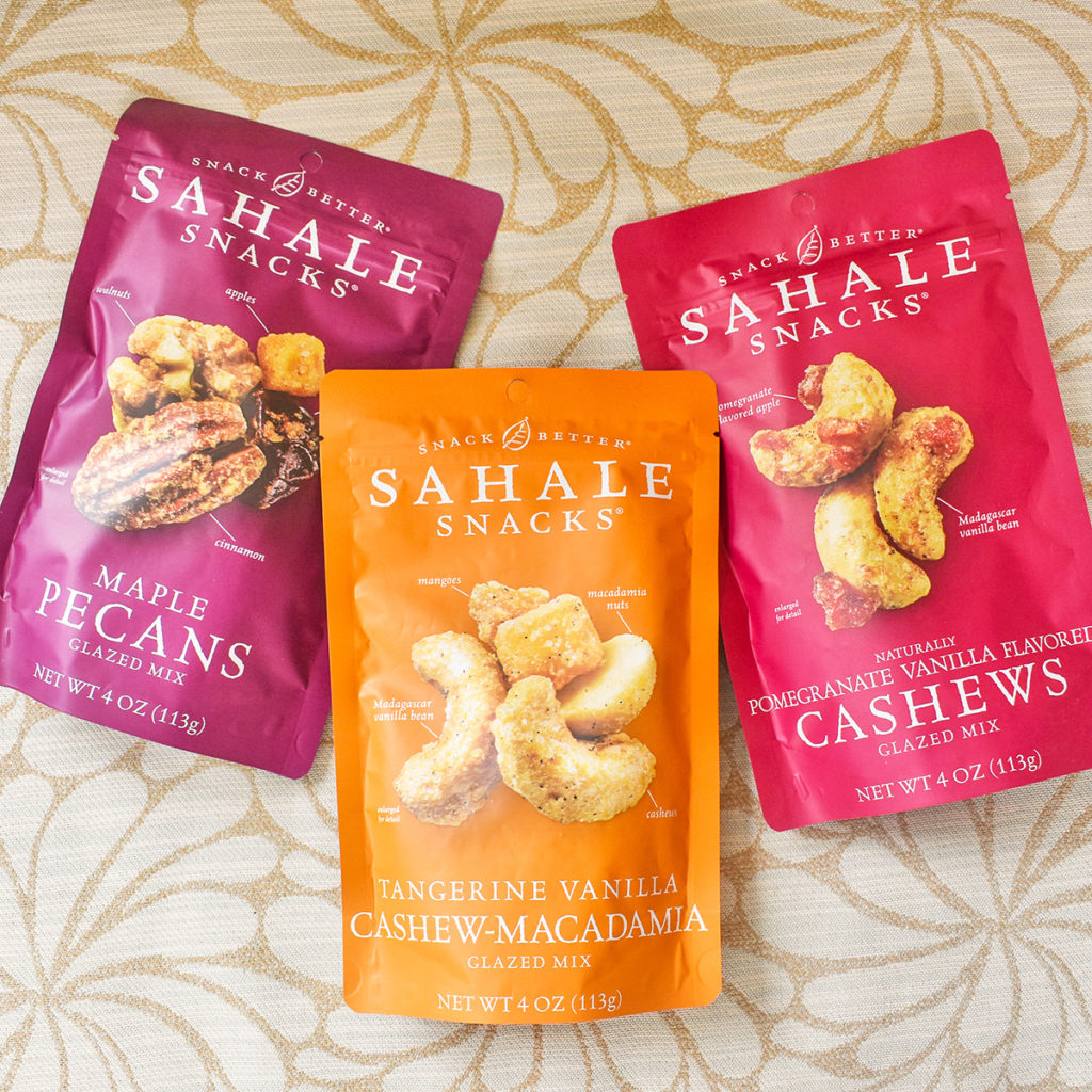 three flavors of sahale snacks