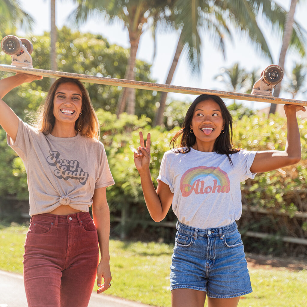 aloha lovely 70s-inspired graphic tees